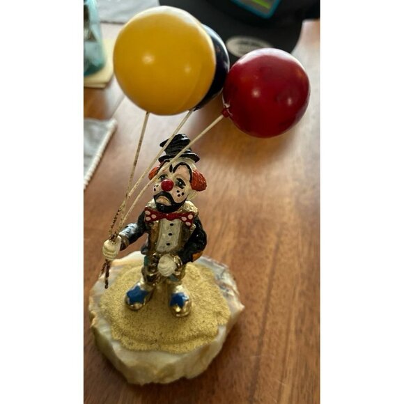 Ron Lee Vintage 1980 Issue Clown Holding Balloons, Hand Painted 24K Gold - Picture 1 of 6